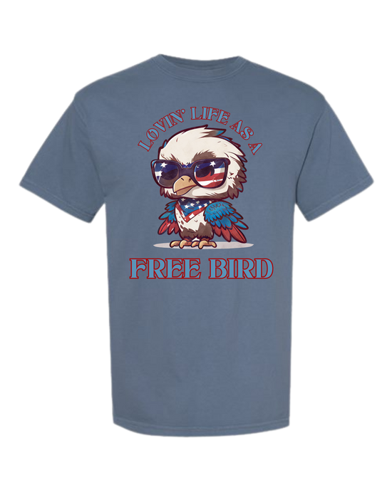 Lovin' Life as a Free Bird - Comfort Colors - Heavyweight Unisex Tee - Blues
