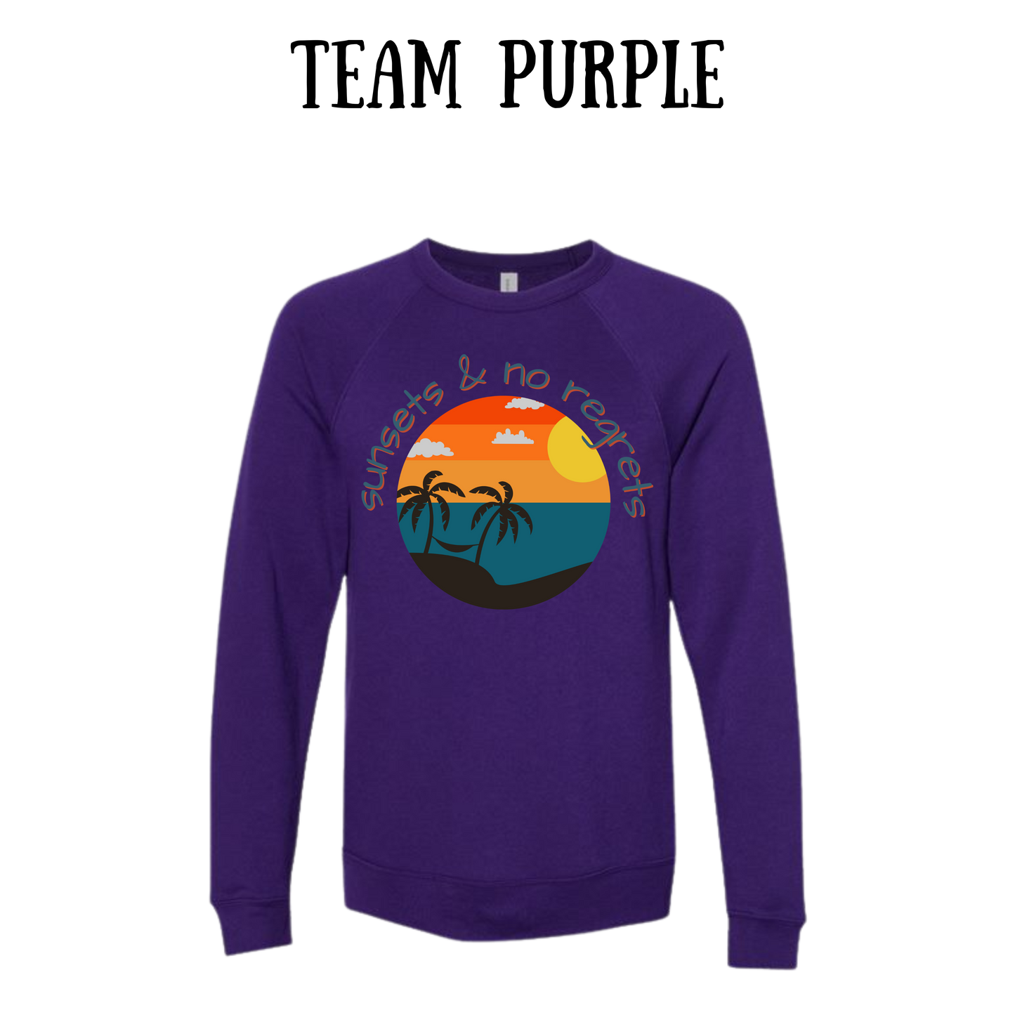 VP - Sunsets & No Regrets - Sponge Fleece Raglan Sweatshirt - Blues, Purples