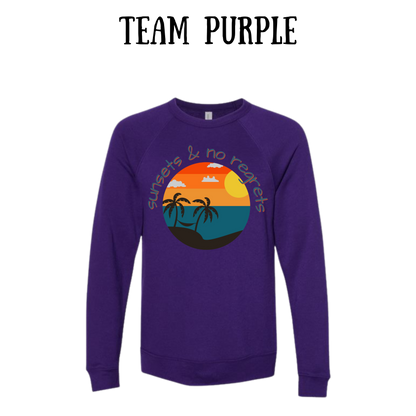 VP - Sunsets & No Regrets - Sponge Fleece Raglan Sweatshirt - Blues, Purples