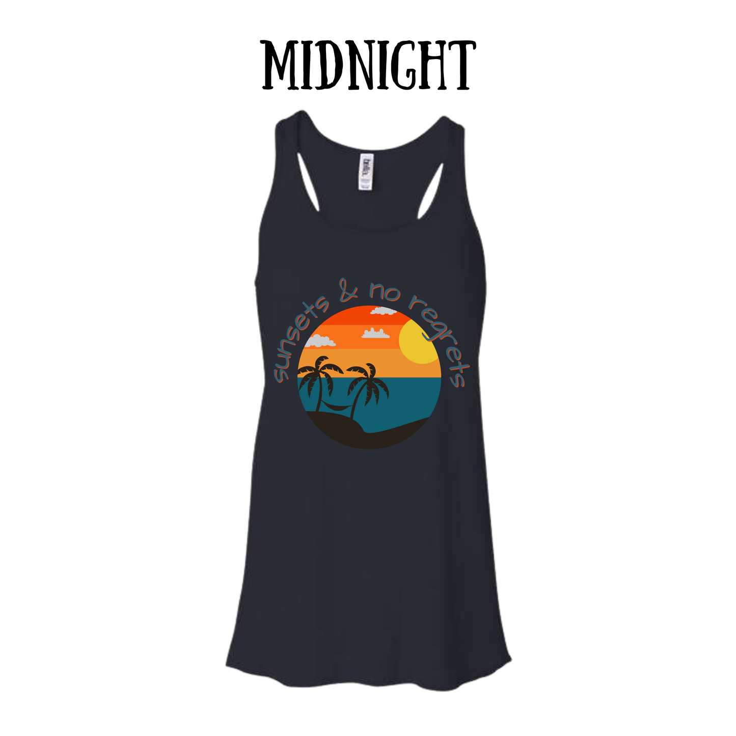 VP - Sunsets & No Regrets - Women's Flowy Racerback Tank