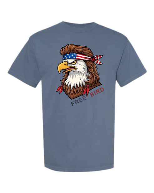 Rockin Free Bird - Comfort Colors - Heavyweight Unisex Tee - Blues