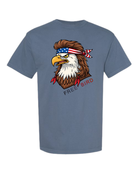 Rockin Free Bird - Comfort Colors - Heavyweight Unisex Tee - Blues