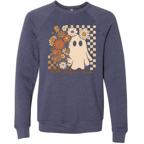Autumn Ghost - Sponge Fleece Raglan Sweatshirt - Blues, Purples