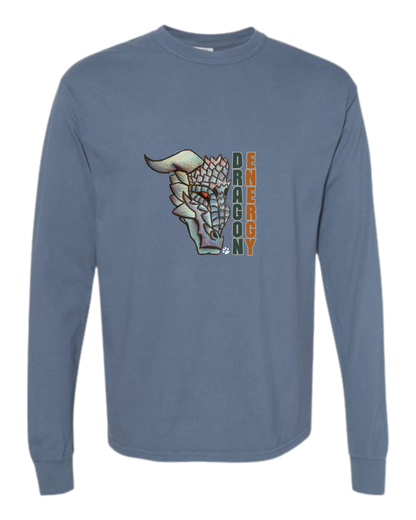 Dragon Energy - Comfort Colors - Heavyweight Long Sleeve Tee - Blues & Greens