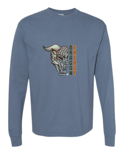 Dragon Energy - Comfort Colors - Heavyweight Long Sleeve Tee - Blues & Greens