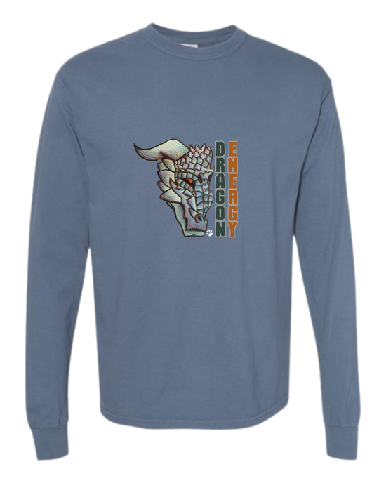 Dragon Energy - Comfort Colors - Heavyweight Long Sleeve Tee - Blues & Greens