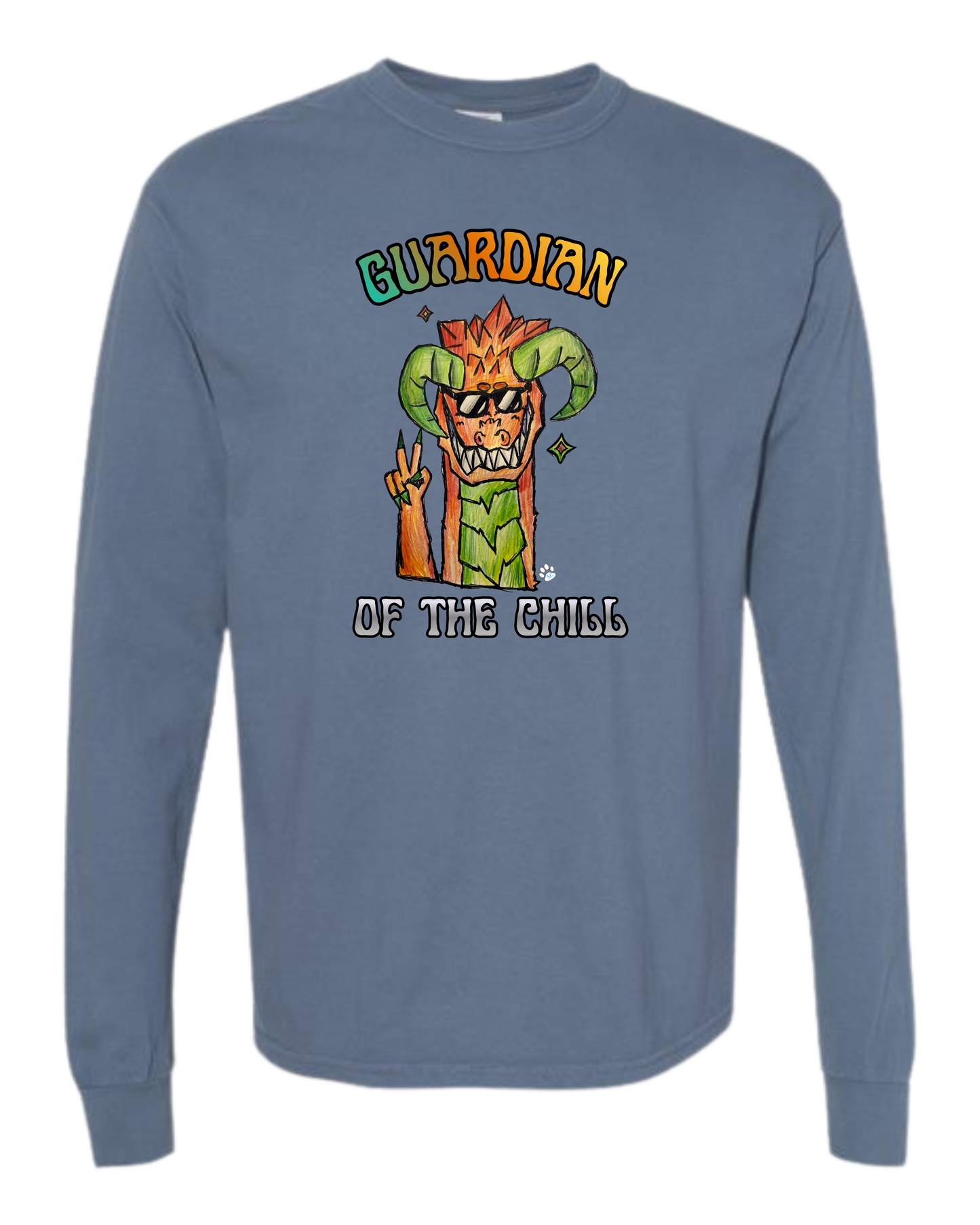 Guardian of The Chill - Comfort Colors - Heavyweight Long Sleeve Tee - Blues & Greens