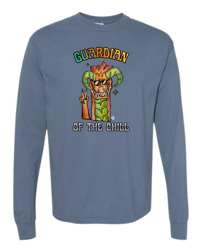 Guardian of The Chill - Comfort Colors - Heavyweight Long Sleeve Tee - Blues & Greens