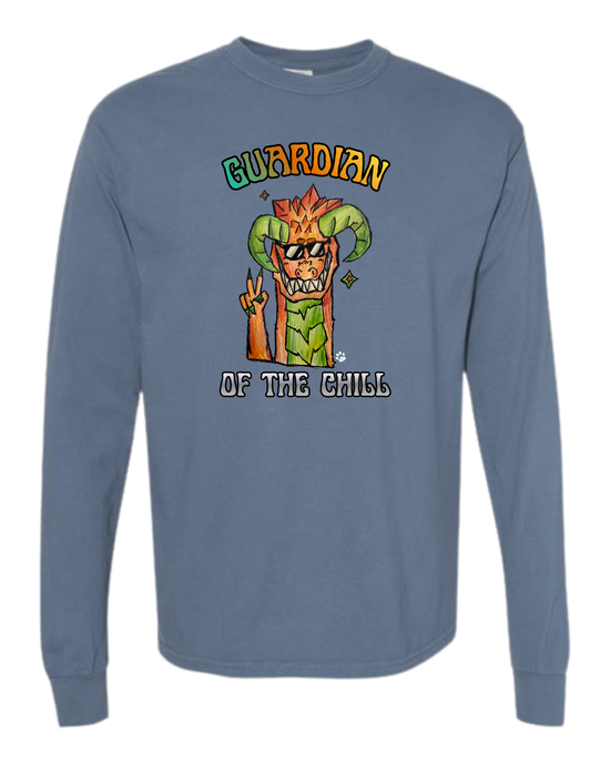 Guardian of The Chill - Comfort Colors - Heavyweight Long Sleeve Tee - Blues & Greens