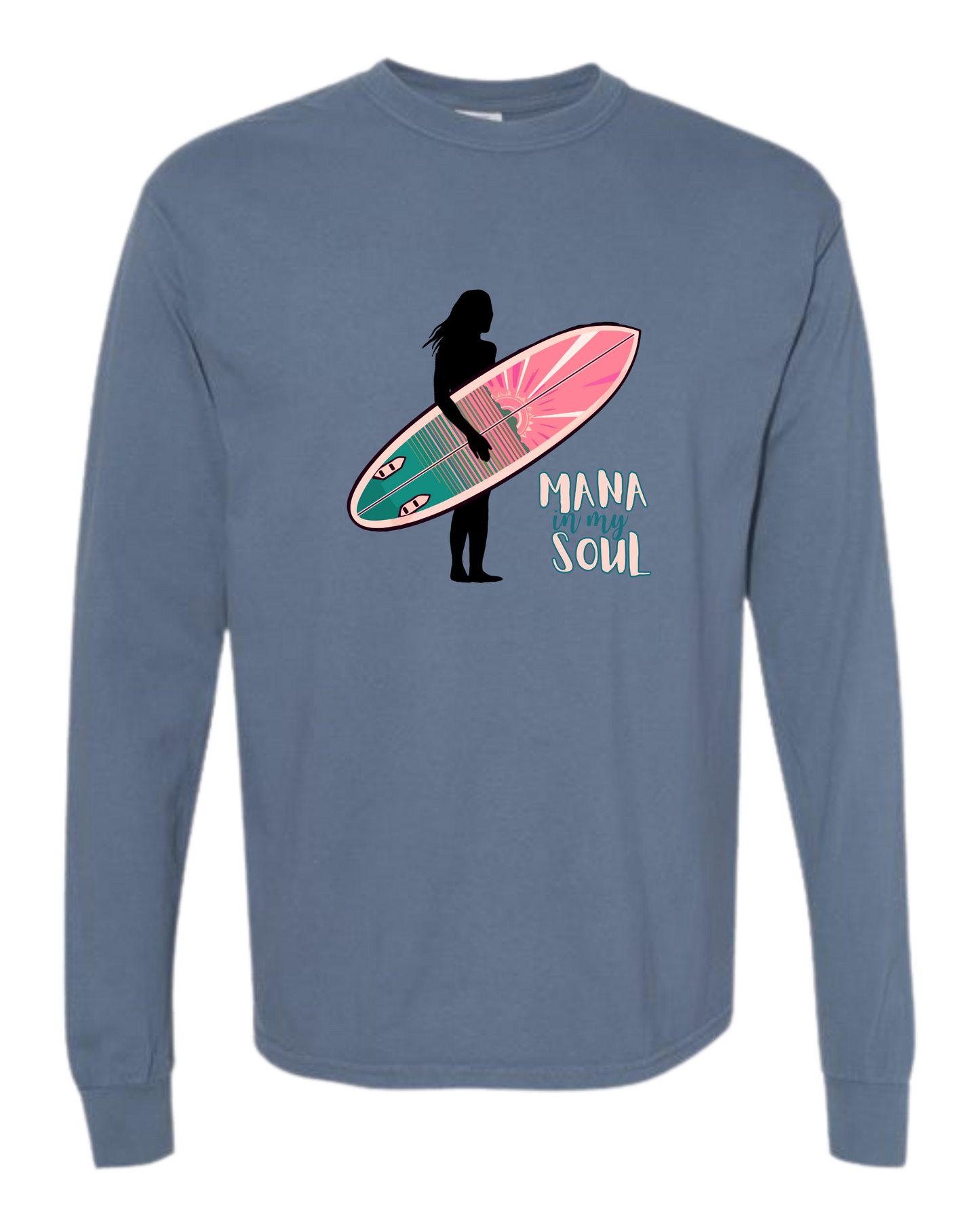 Mana in My Soul - Comfort Colors - Heavyweight Long Sleeve Tee - Blues & Greens
