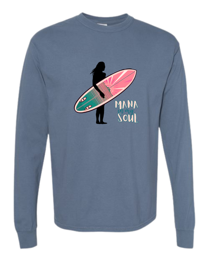 Mana in My Soul - Comfort Colors - Heavyweight Long Sleeve Tee - Blues & Greens