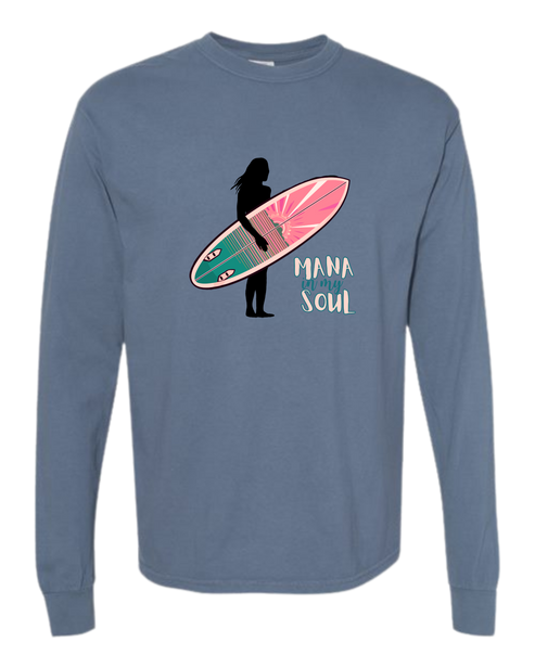 Mana in My Soul - Comfort Colors - Heavyweight Long Sleeve Tee - Blues & Greens
