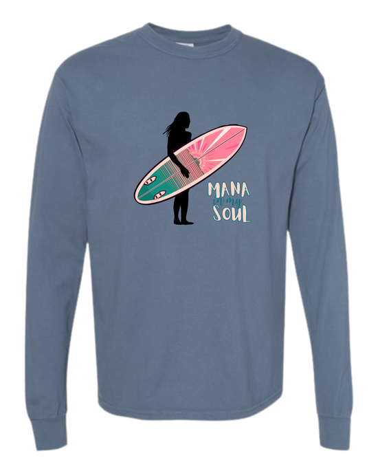 Mana in My Soul - Comfort Colors - Heavyweight Long Sleeve Tee - Blues & Greens