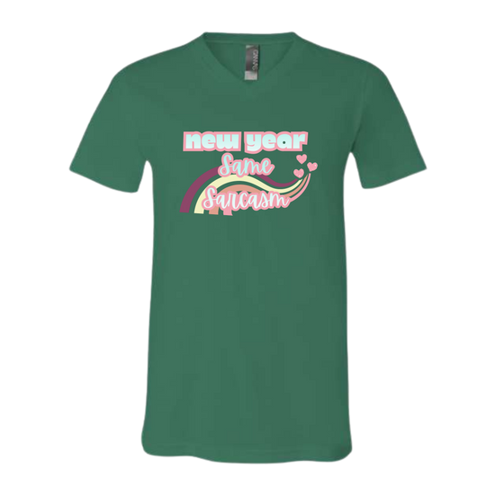 New Year Same Sarcasm - Bella+Canvas - Unisex V-Neck - Assorted Colors