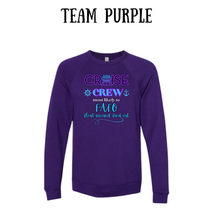 VP - Cruise Crew FAFO - Sponge Fleece Raglan Sweatshirt - Blues, Purples