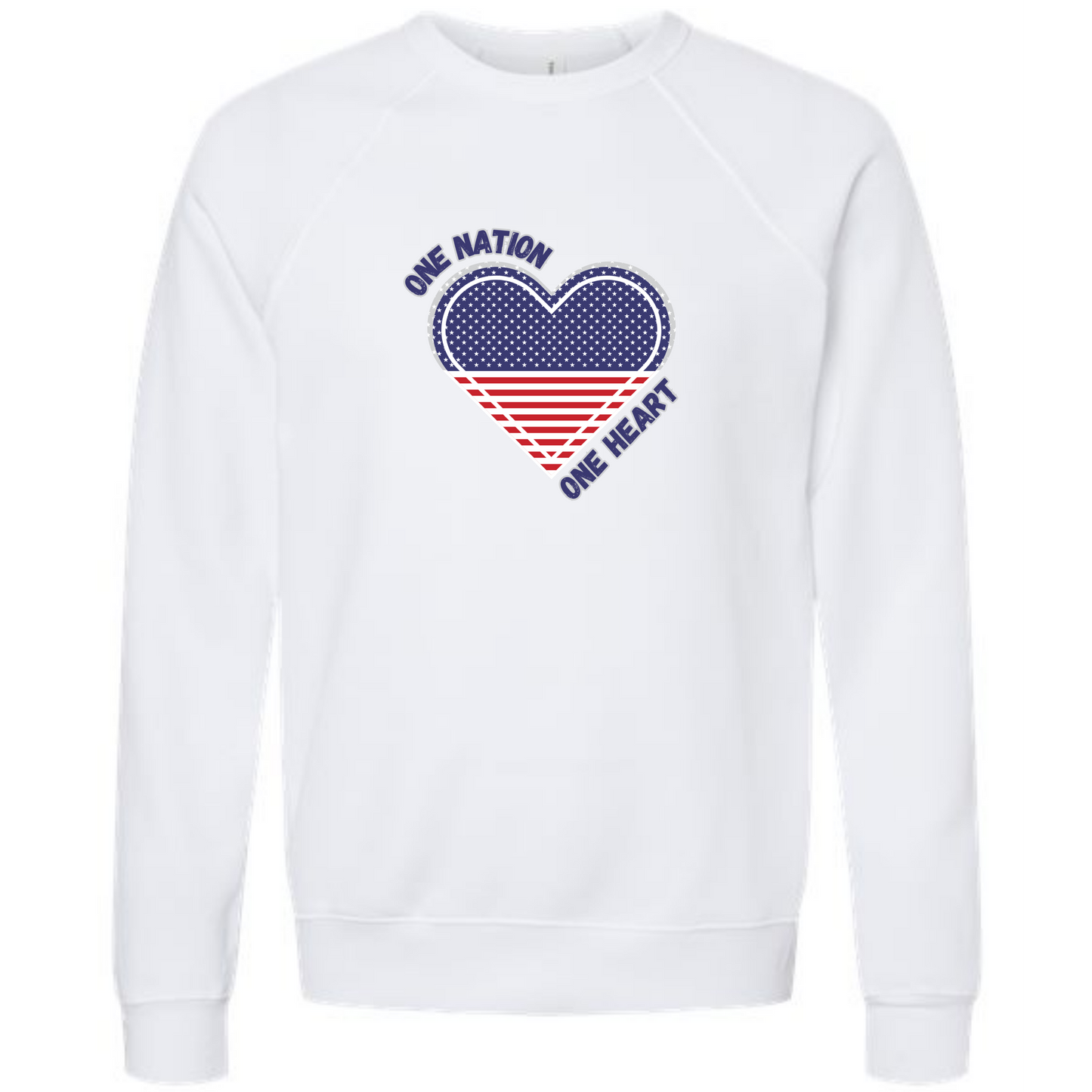 One Nation One Heart - Sponge Fleece Raglan Sweatshirt - Assorted Colors