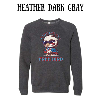 PP - Lovin' Life As A Free Bird - Sponge Fleece Raglan Sweatshirt - Greens, Neutrals