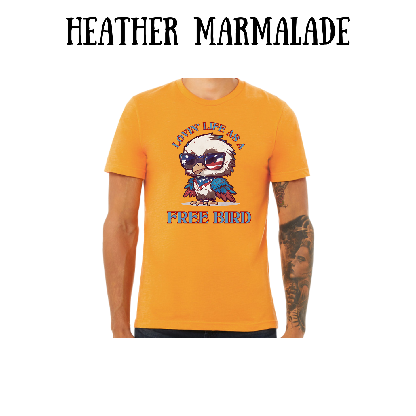 PP - Lovin' Life As A Free Bird - Unisex Tee - Yellows, Oranges, Reds
