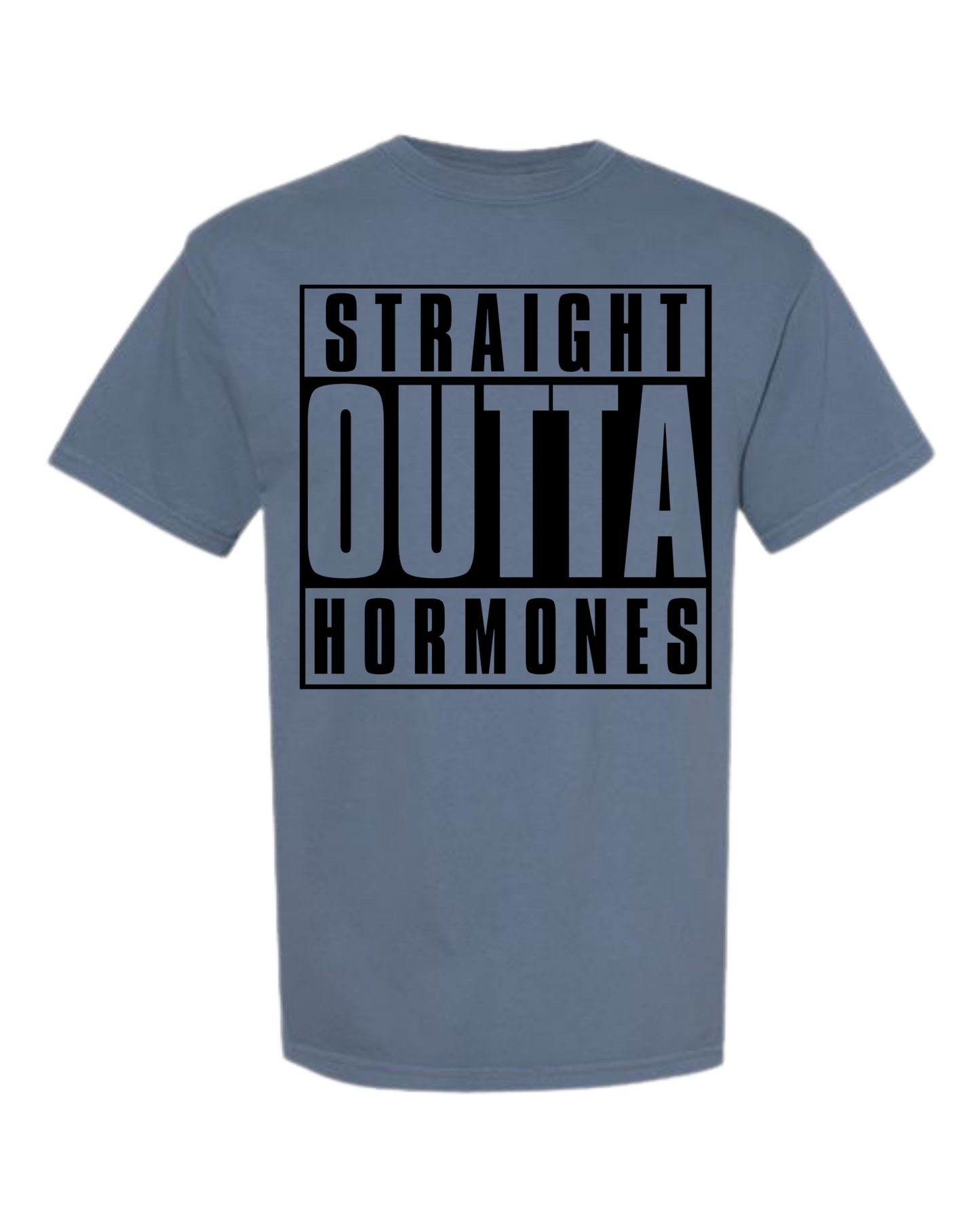 Straight Outta Hormones - Comfort Colors - Heavyweight Unisex Tee - Blues