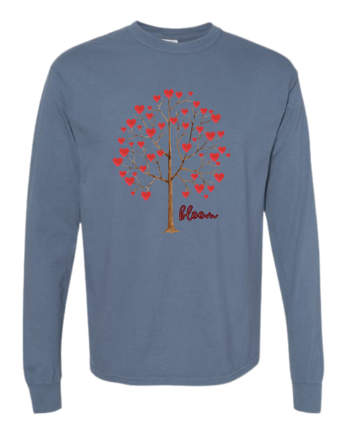 Bloom - Comfort Colors - Heavyweight Long Sleeve Tee - Blues & Greens