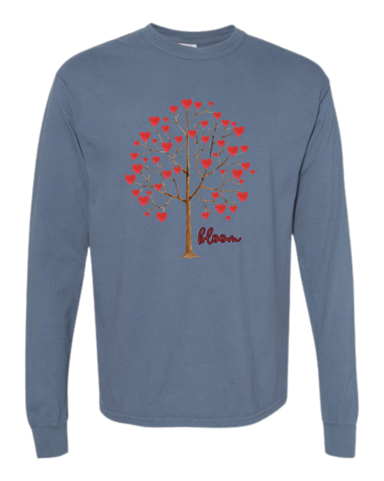 Bloom - Comfort Colors - Heavyweight Long Sleeve Tee - Blues & Greens