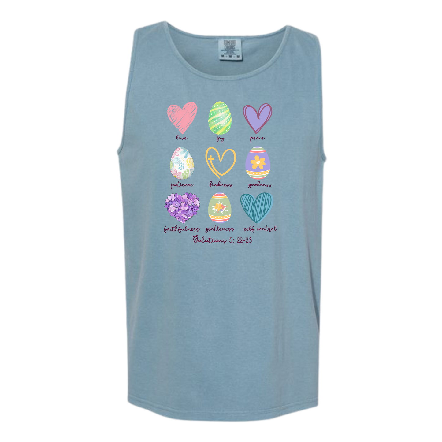 Galatians 5 - Easter - Comfort Colors - Unisex Tank - Neutral Colors & Blues