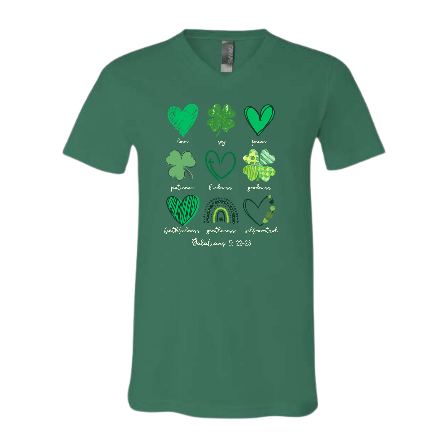 Galatians 5 - St Patrick's Day - Bella+Canvas - Unisex V-Neck - Assorted Colors