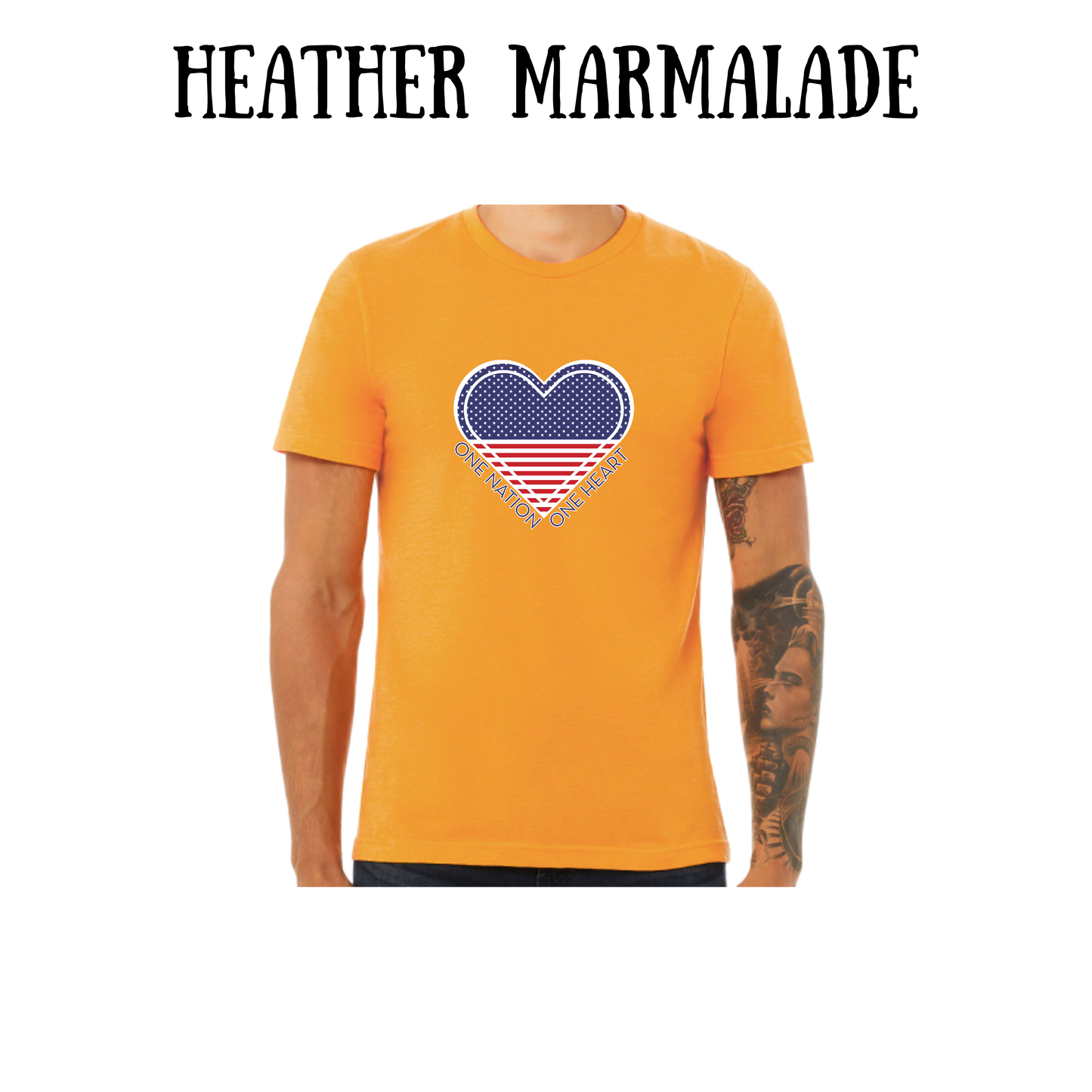 PP - One Nation One Heart - Unisex Tee - Yellows, Oranges, Reds