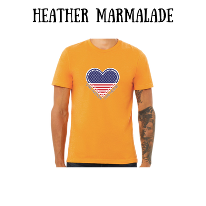 PP - One Nation One Heart - Unisex Tee - Yellows, Oranges, Reds