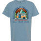 What Happens At The Campground - Comfort Colors - Heavyweight Youth Tee - Neutral Colors & Blues
