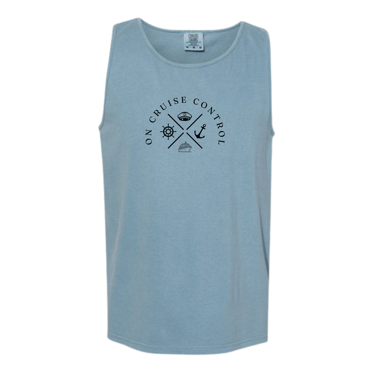 On Cruise Control - Comfort Colors - Unisex Tank - Neutral Colors & Blues