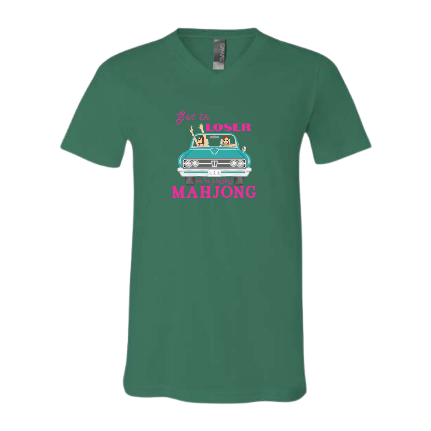 Get in Loser We're Playing Mahjong - Bella+Canvas - Unisex V-Neck - Assorted Colors