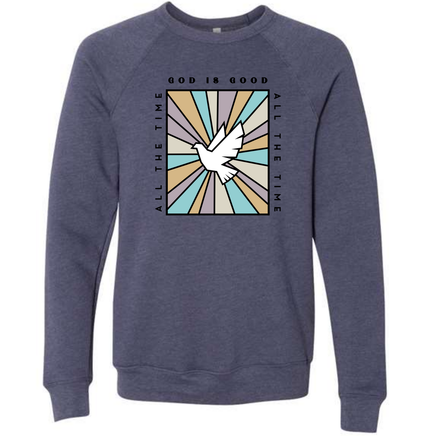 God Is Good - Sponge Fleece Raglan Sweatshirt - Blues, Purples