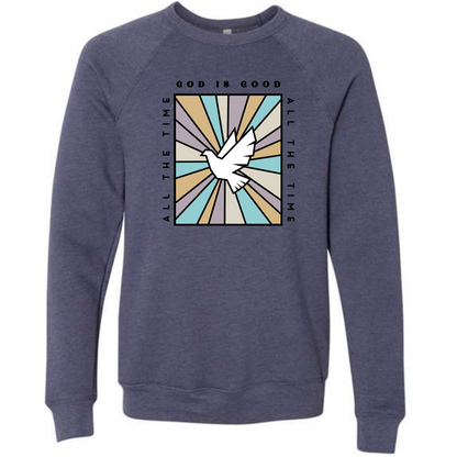 God Is Good - Sponge Fleece Raglan Sweatshirt - Blues, Purples