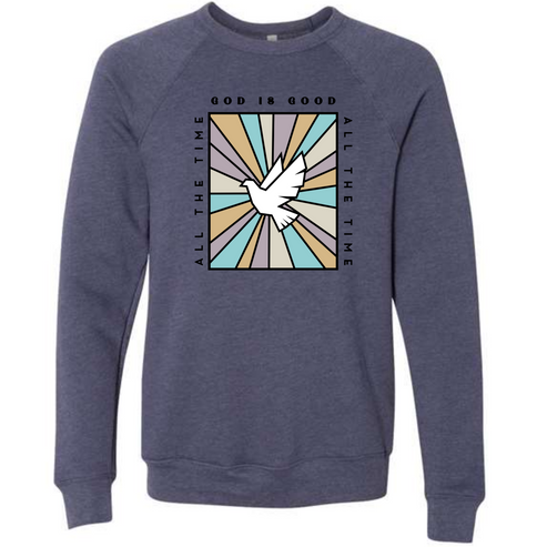 God Is Good - Sponge Fleece Raglan Sweatshirt - Blues, Purples