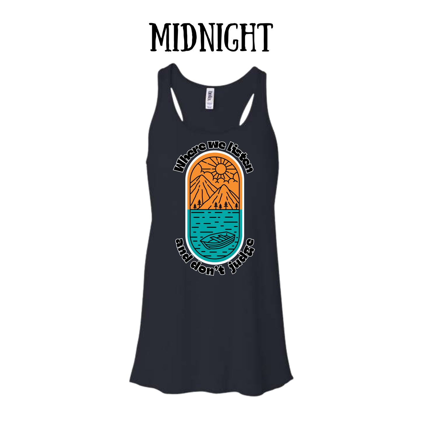 CP - Where We Listen and Don't Judge - Women's Flowy Racerback Tank