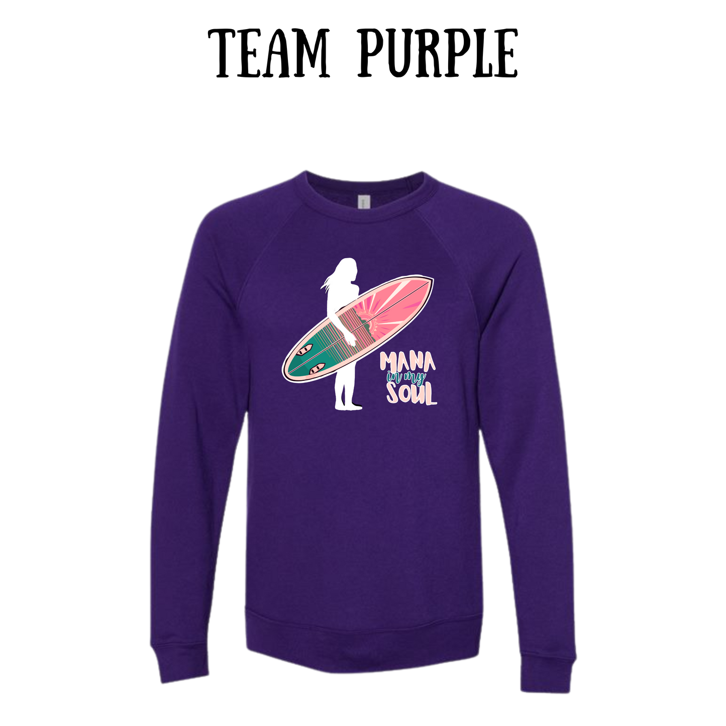 VP - Mana in My Soul - Sponge Fleece Raglan Sweatshirt - Blues, Purples