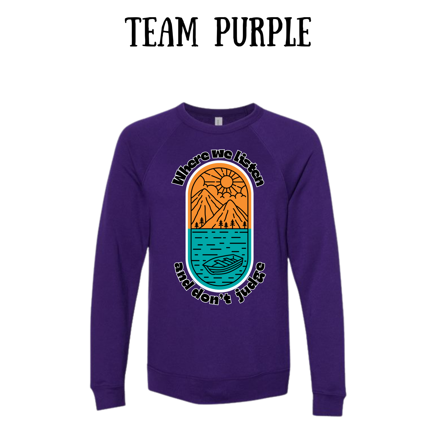 CP - Where We Listen and Don't Judge - Sponge Fleece Raglan Sweatshirt - Blues, Purples
