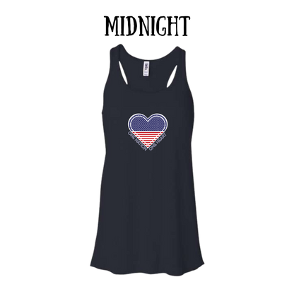 PP - One Nation One Heart - Women's Flowy Racerback Tank