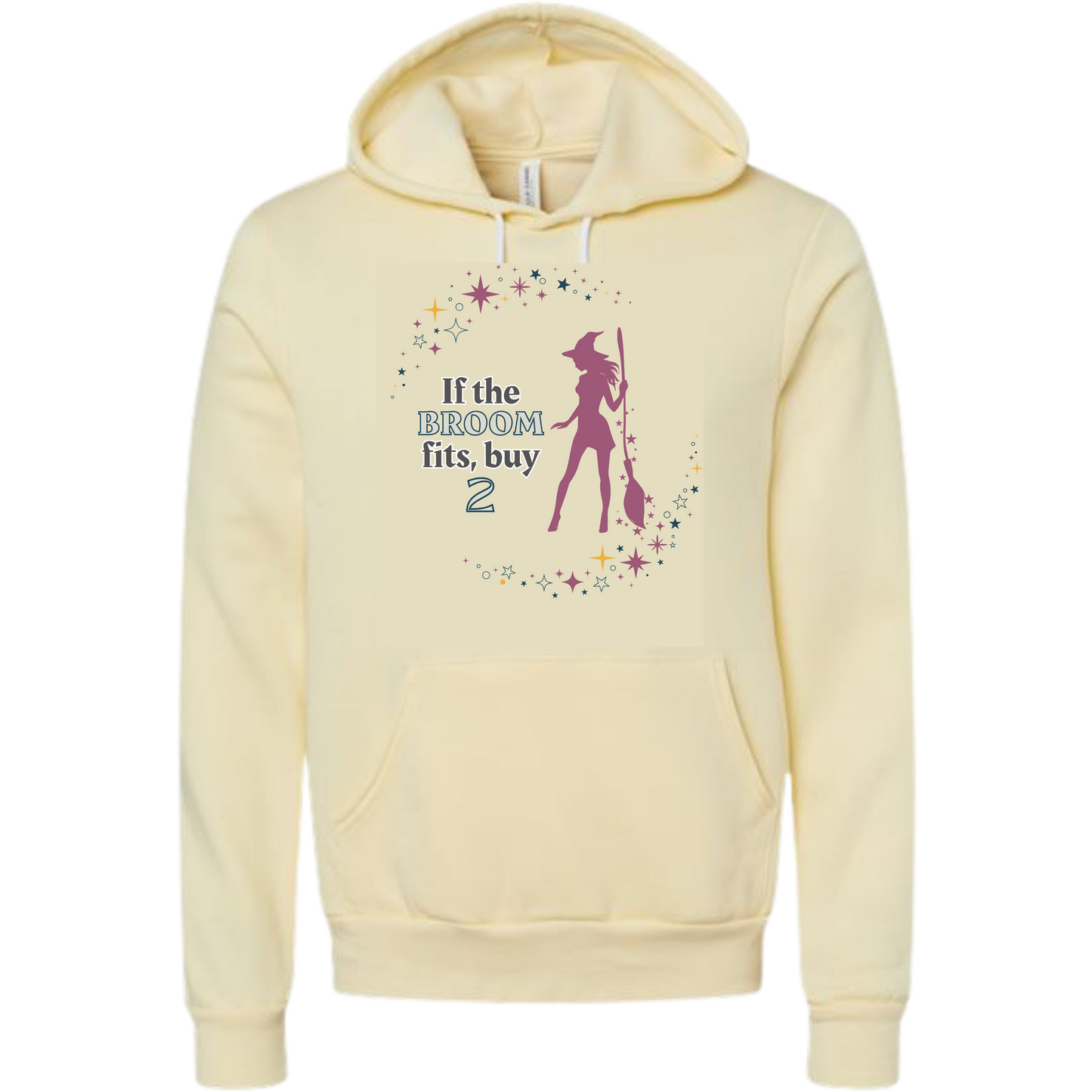 If The Broom Fits - Sponge Fleece Hoodie - Greens, Neutrals