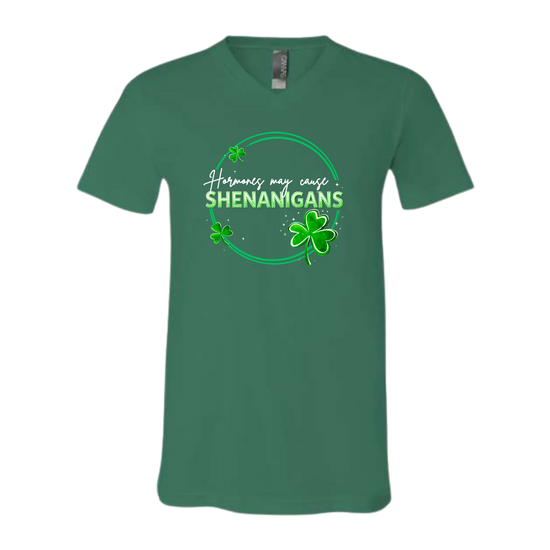Hormones May Cause Shenanigans - Bella+Canvas - Unisex V-Neck - Assorted Colors