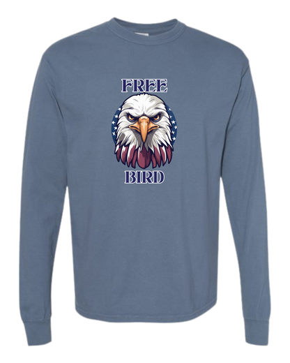 Free Bird - Comfort Colors - Heavyweight Long Sleeve Tee - Blues & Greens