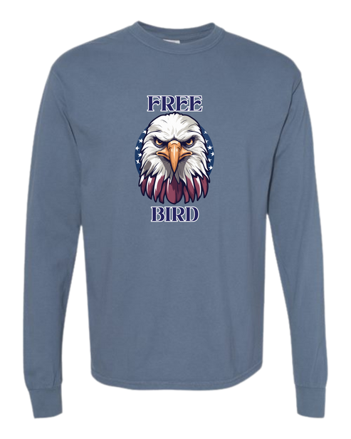 Free Bird - Comfort Colors - Heavyweight Long Sleeve Tee - Blues & Greens