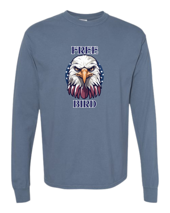 Free Bird - Comfort Colors - Heavyweight Long Sleeve Tee - Blues & Greens