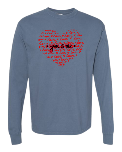 You & Me - Comfort Colors - Heavyweight Long Sleeve Tee - Blues & Greens