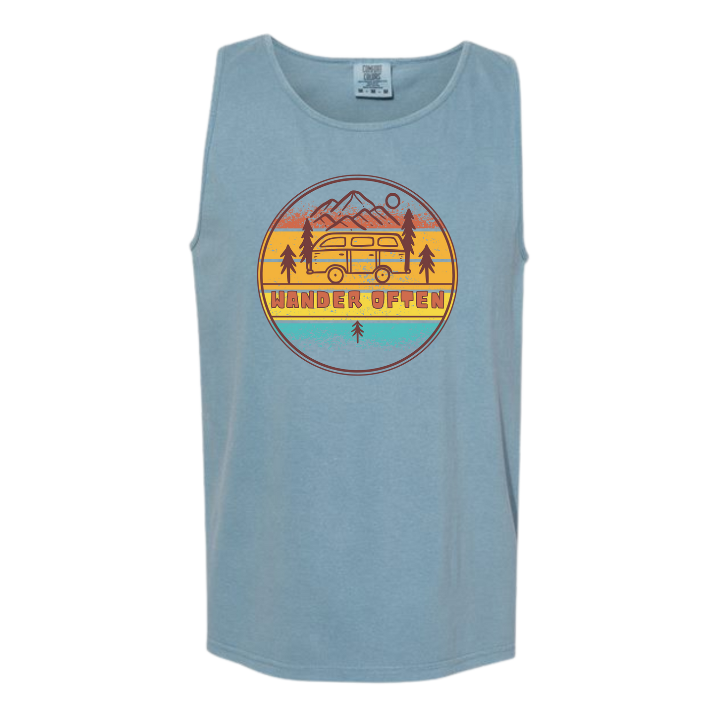 Wander Often - Comfort Colors - Unisex Tank - Neutral Colors & Blues