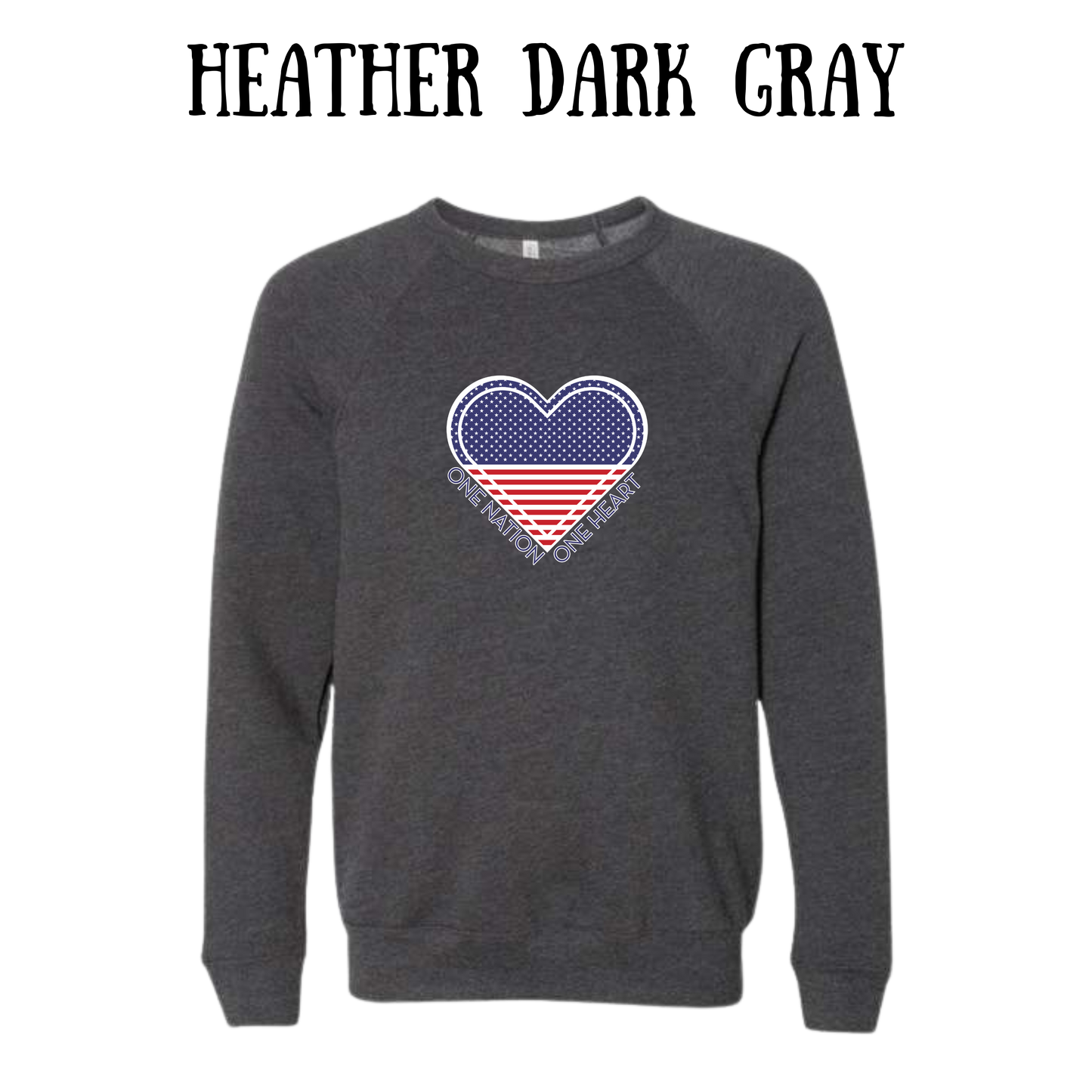 PP - One Nation One Heart - Sponge Fleece Raglan Sweatshirt - Greens, Neutrals
