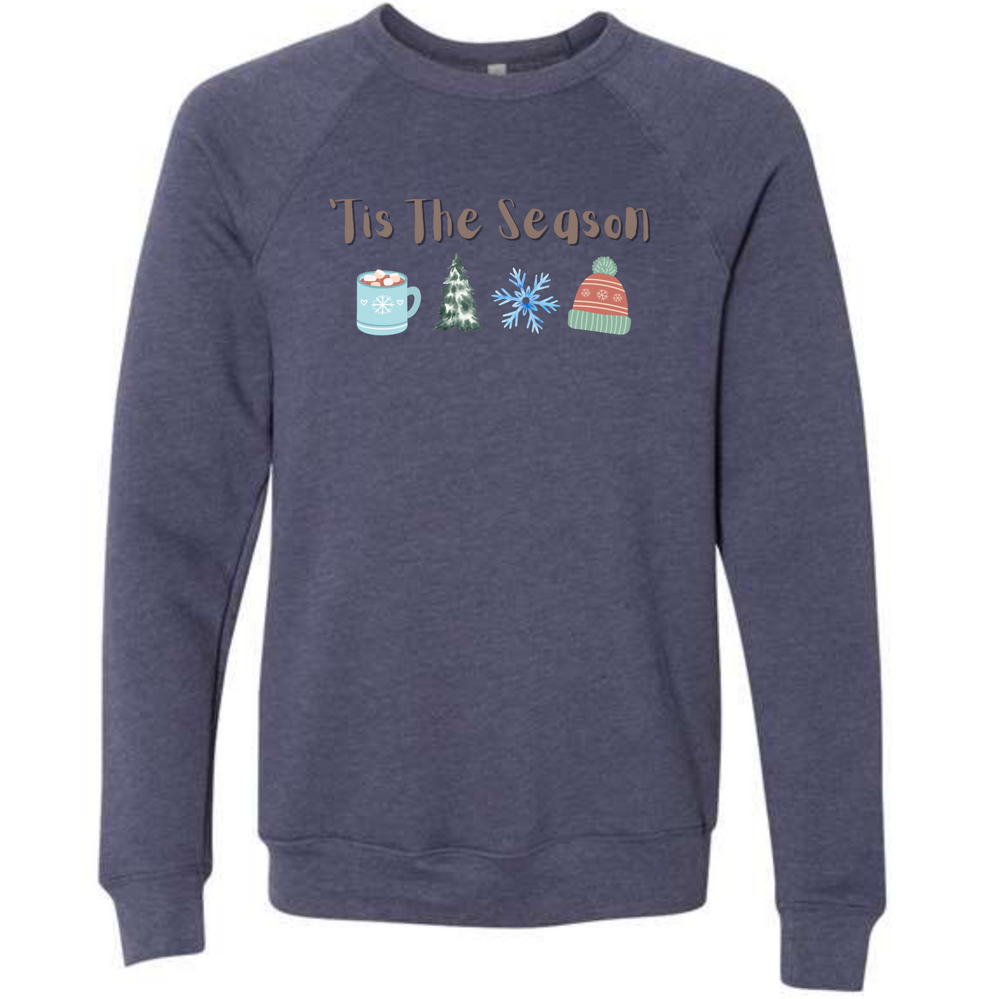 'Tis the Season - Winter - Sponge Fleece Raglan Sweatshirt - Blues, Purples