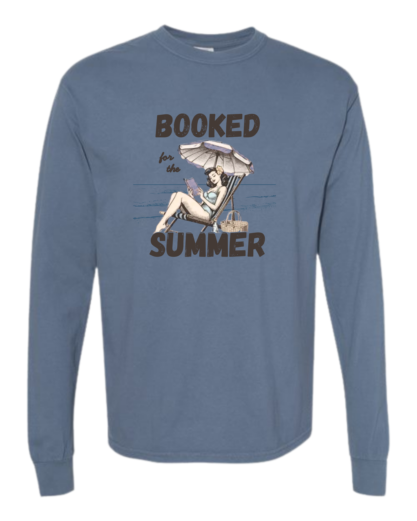 Booked for the Summer - Comfort Colors - Heavyweight Long Sleeve Tee - Blues & Greens