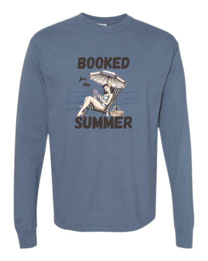 Booked for the Summer - Comfort Colors - Heavyweight Long Sleeve Tee - Blues & Greens